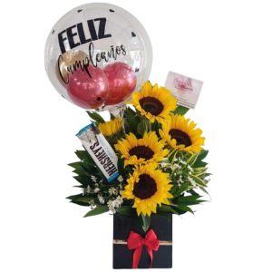 Cubito de girasoles- floristeria cali