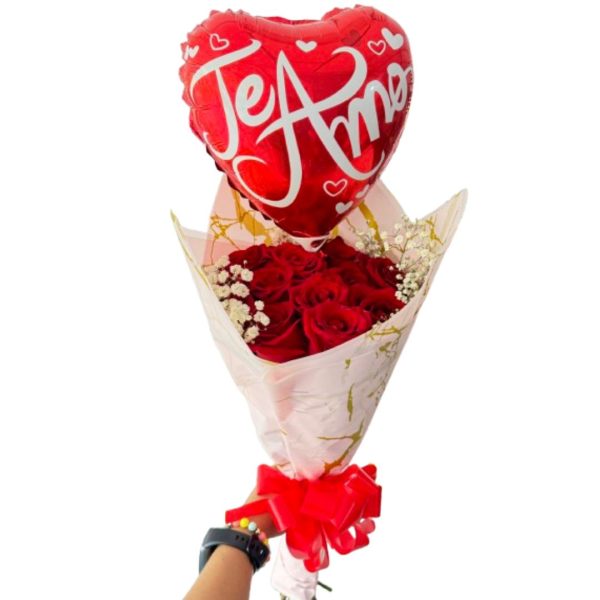 Ramo buchón de rosas rojas- floristerias en cali