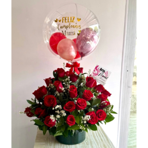 Arreglo floral de rosas rojas -Floristeria cali